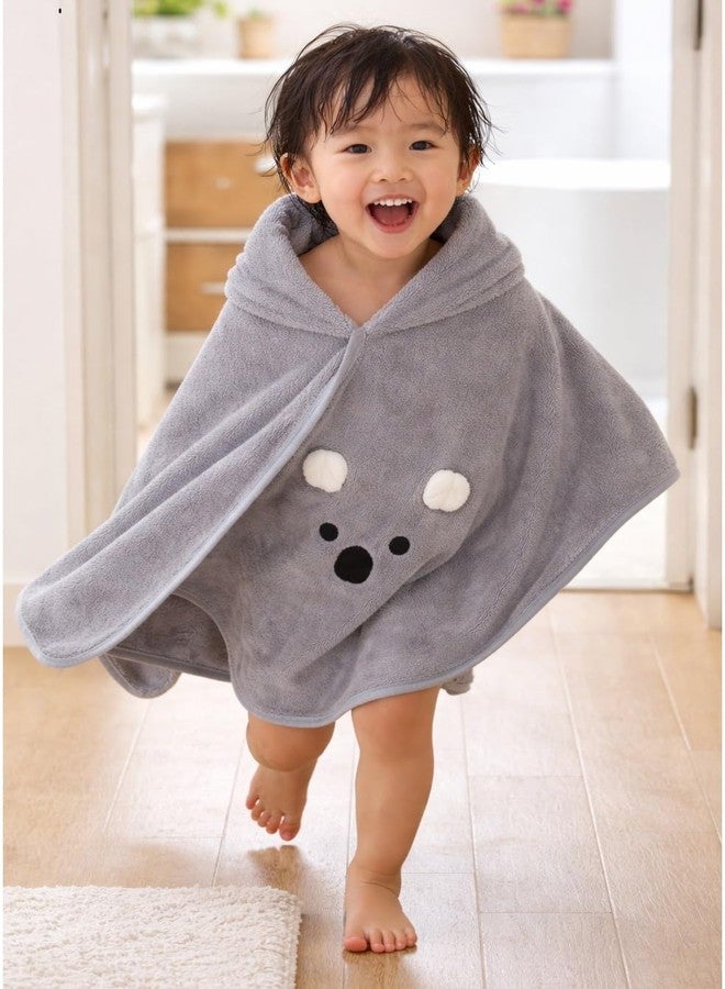 VOIDROP Premium Microfiber Kids Bath Towels Quick Drying Towels for Unisex Kids 1-8 Years | Adorable Baby Towel Boys and Girls - Grey - Image 1